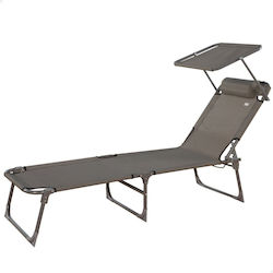 Aktive Foldable Beach Sunbed Gray 193x30x53cm