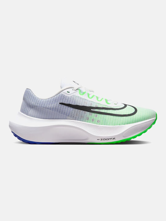 Nike Zoom Fly 5 Ανδρικά Αθλητικά Παπούτσια Running Λευκό / Green Strike / Racer Blue / Μαύρο