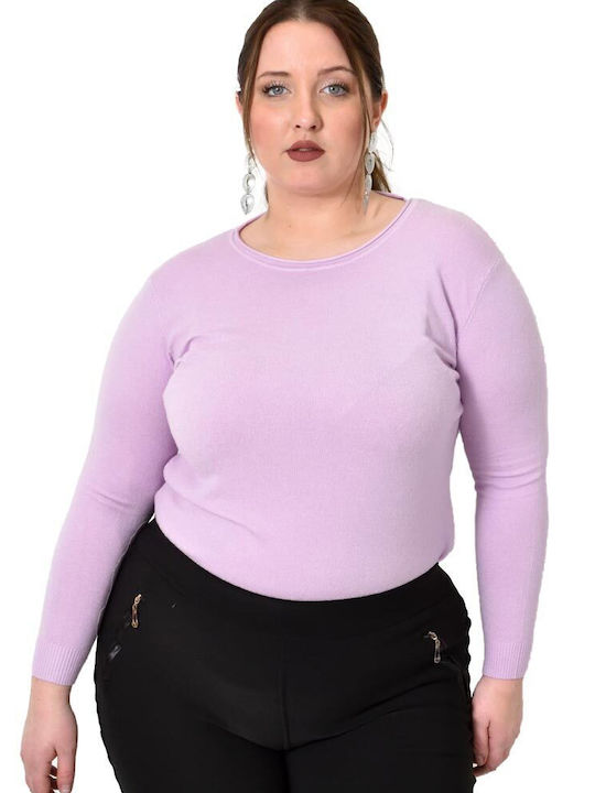 Potre Damen Langarm Pullover Lila