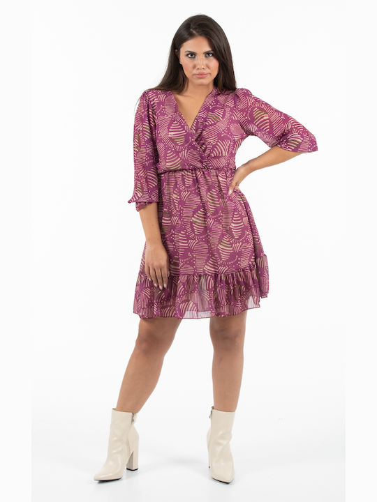 Casa Della Moda Mini Dress Wrap Bordeaux