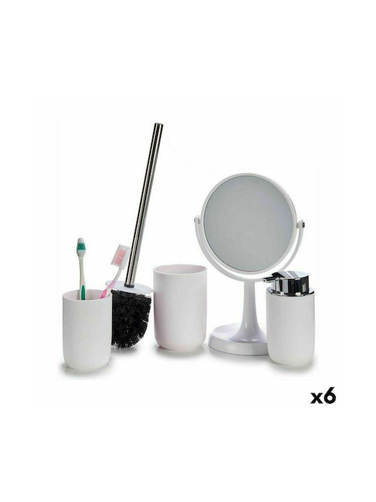 Berilo Plastic Bathroom Accessory Set White 6pcs