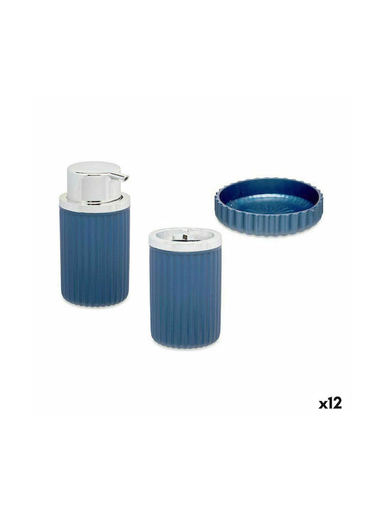 Berilo Badezimmer-Accessoire-Set Kunststoff Blau 12Stück