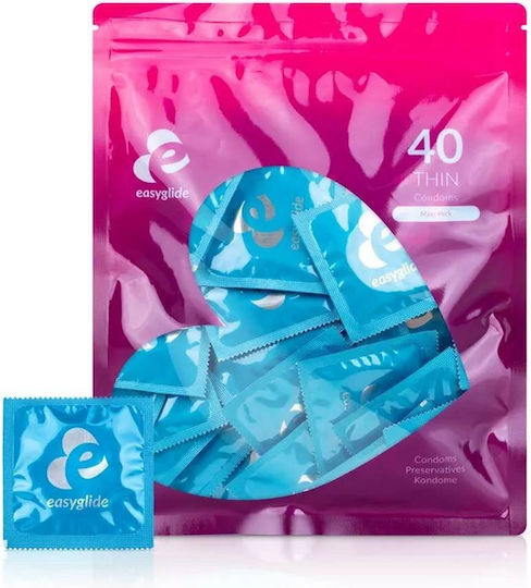 Easyglide Προφυλακτικά 40τμχ 54mm Λεπτά για Φυσική Αίσθηση με Ραβδώσεις Natural