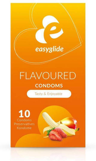 Easyglide Προφυλακτικά Flavoured 10τμχ 53mm Λεπτά για Φυσική Αίσθηση με Ραβδώσεις Natural