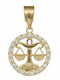 Libra Charm Zodiac Libra In 9 K Gold With Zircon
