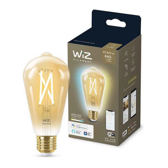 WiZ Smart Λάμπα LED για Ντουί E27 και Σχήμα ST64 Ρυθμιζόμενο Λευκό 920lm