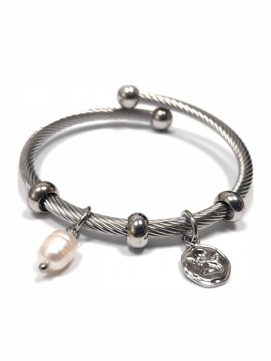 Karma Fashion Damen Armband aus Stahl mit Perlen
