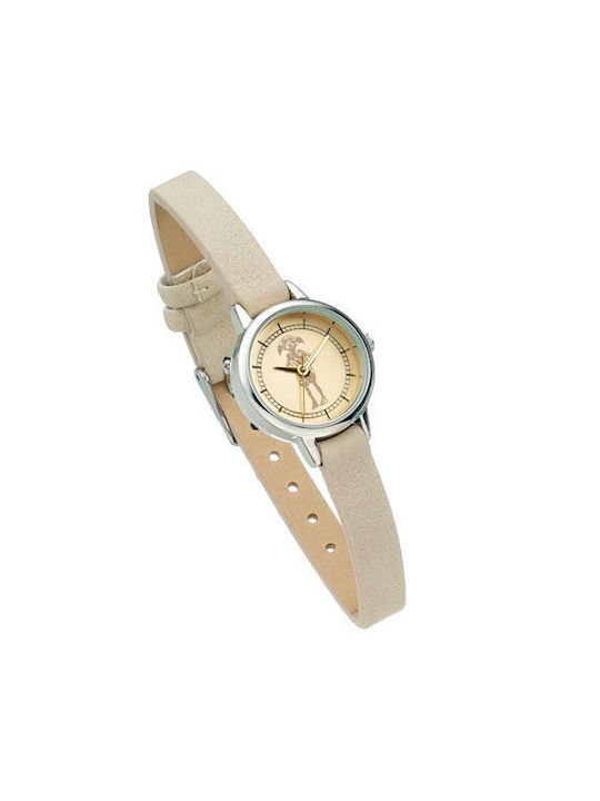 The Carat Shop Watch with Beige Rubber Strap