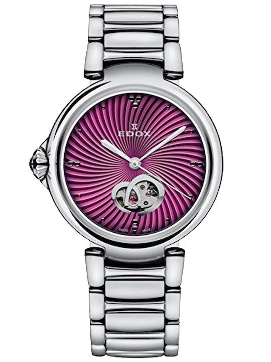 Edox Men's Watch Automatic with Silver Metal Bracelet