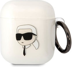 Karl Lagerfeld Karl's Head Θήκη Σιλικόνης σε Διάφανο χρώμα για Apple AirPods 1 / AirPods 2