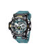 Smael Watch Chronograph Battery with Blue Rubber Strap