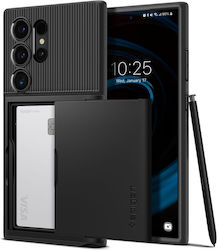 Spigen Slim Armor CS Coperta din spate Plastic cu Slot pentru Carduri Negru (Galaxy S24 Ultra)