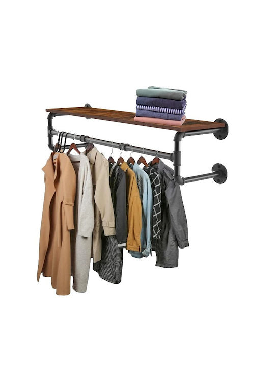 Wooden Wall Hanger Rack Brown 1pc