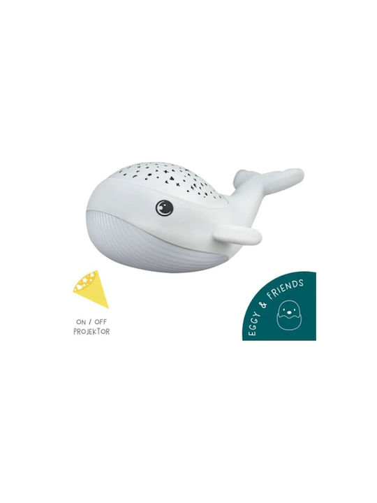 Mega Light Kinder Tischlampe Willy Whale Weiß 14,3x17x8,9cm