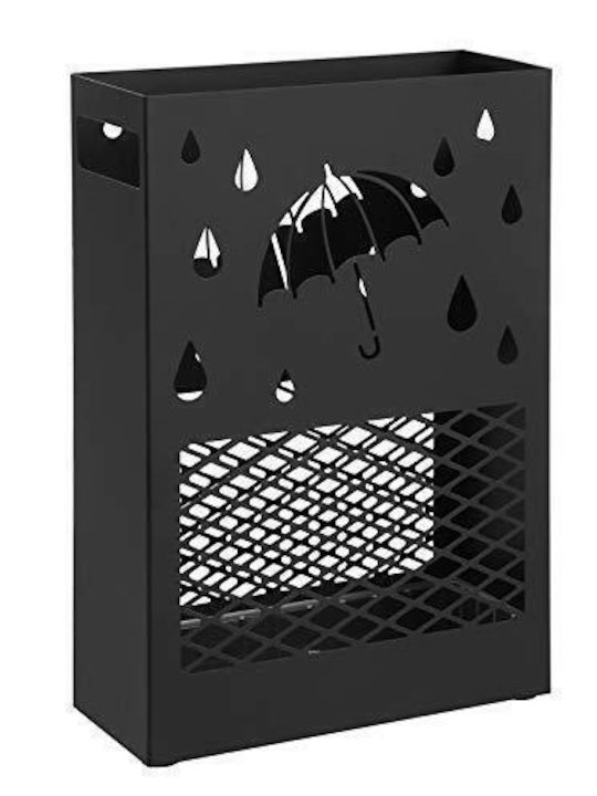 Songmics Regenschirmständer Metallisch Schwarz 28x12x41cm 1Stück