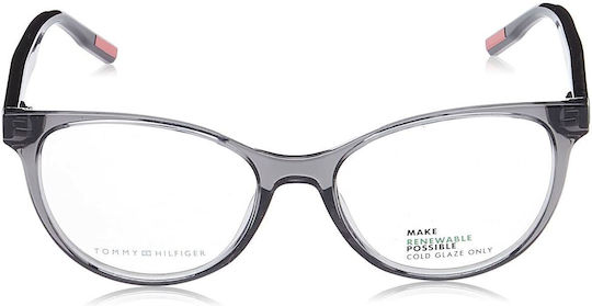 Tommy Hilfiger Women's Acetate Butterfly Prescription Eyeglass Frame Grey TH1928 KB7