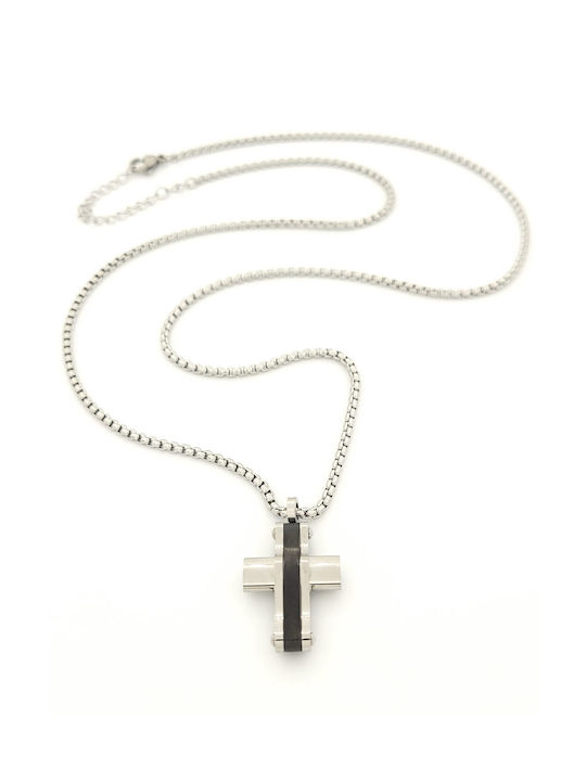 Herren Kreuz aus Stahl mit Kette