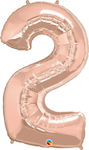 Balloon Foil Number 2 Rose Gold