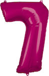 Balon Folie Jumbo Numărul 7 58buc Fuchsia