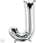 Balloon Foil Letter J Silver 41cm