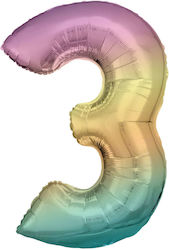 Balon Folie Jumbo Numărul Multicolor 86buc Rainbow