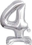 Balloon Foil Number 4 Silver 38cm