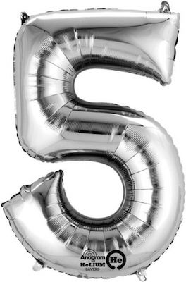 Balloon Foil Jumbo Number Silver 86cm