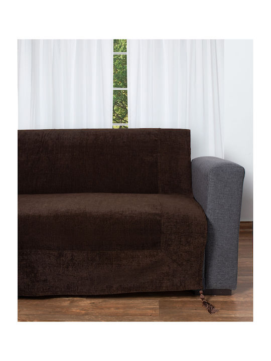 Silk Fashion Ριχτάρι Πολυθρόνας Chenille 180x180εκ. Καφέ