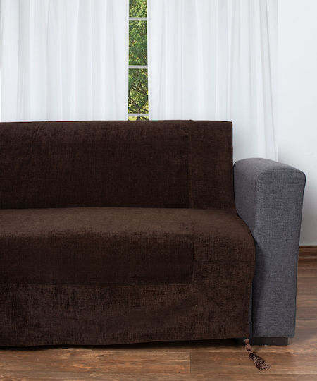 Silk Fashion Ριχτάρι Πολυθρόνας Chenille 180x180εκ. Καφέ