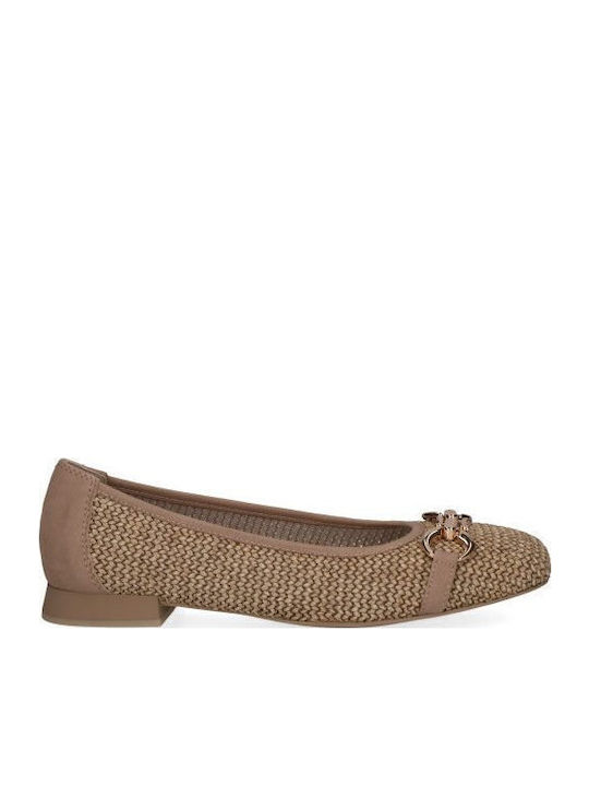 Caprice Damen Ballerinas in Beige Farbe