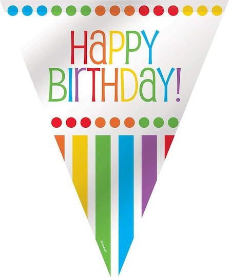 Unique Garland Flags Happy Birthday Rainbow Garland for Party in Red color 1pcs 365cm