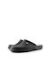 Adam's Shoes Leather Anatomic Clogs Black