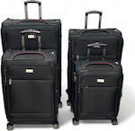 Olia Home Βαλίτσες Ταξιδιού Μαύρο με 4 Ρόδες Σετ 4τμχ