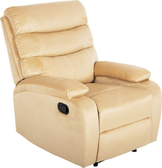 Yasumu Relaxsessel Friseurwaschbecken mit Fußhocker Samt Ecru 80x93x100cm