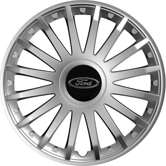 Versaco Set Capace De Roți Auto Crystal Compatibilitate Ford 4 Bucăți 14 Argintii