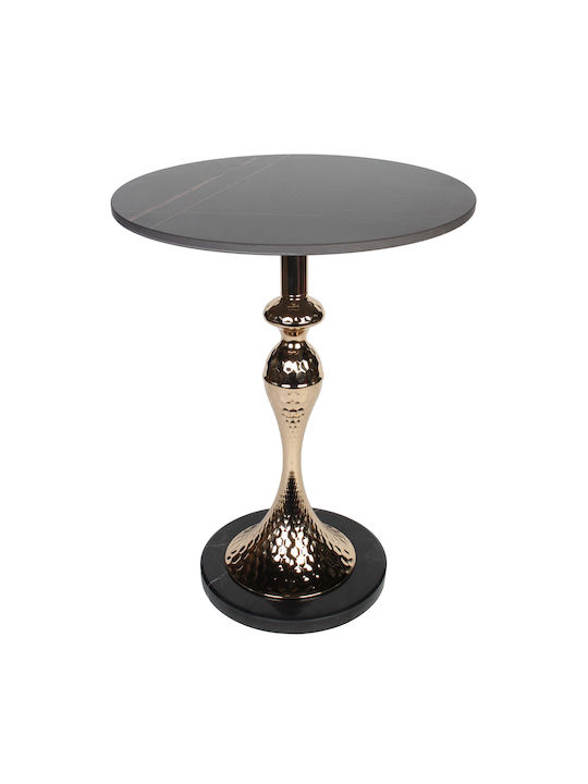 Round Metal Side Table Gold L39.5xW39.5xH52cm