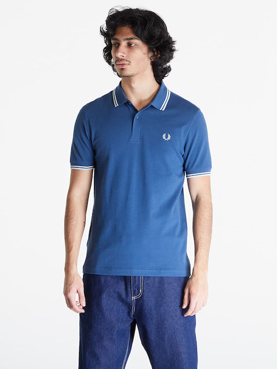 Fred Perry Twin Tipped Bluza Bărbătească cu Mânecă Scurtă Polo Midnight Blue