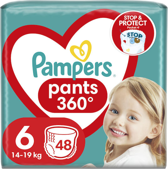 Pampers Πάνες Βρακάκι 360° No. 6 για 14-19kg 48τμχ