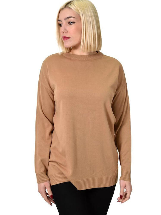 Potre Damen Langarm Pullover Coffee