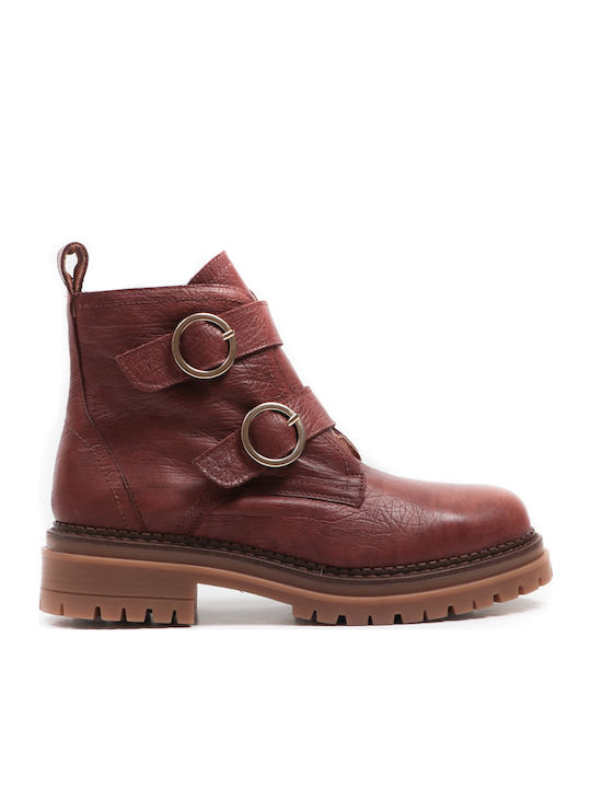 Leder Stiefeletten Damen Braun