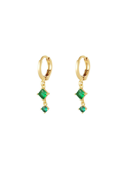 Earrings Gold Plated with Stones