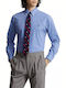 Long-sleeved Cotton Shirt Light Blue