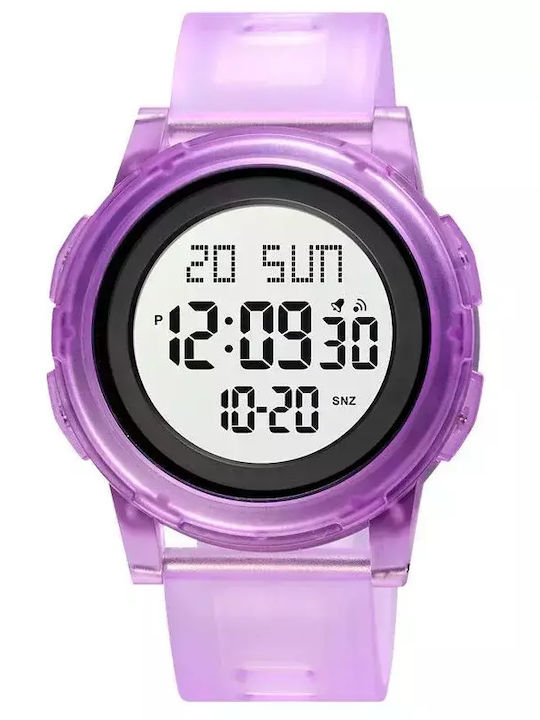 Skmei Ceas digital pentru copii Joy cu curea din cauciuc/plastic Violet