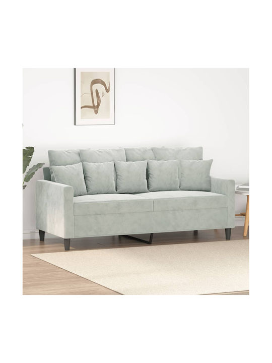 Двуместен Диван Кадифе Светло сиво 158x77x80см.
