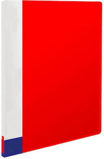 Uni Pap Clipboard Flexible with 30 plastic sleeves Slides for Paper A4 Red 1pcs
