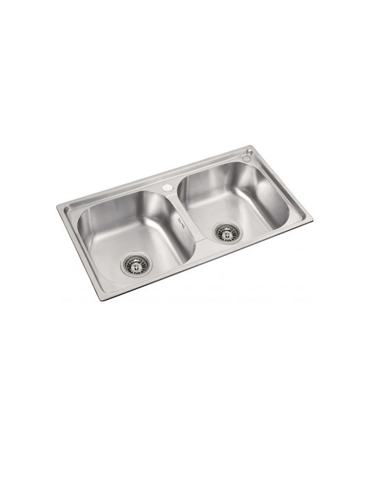 Inter Ceramic Drop-In Sink Inox W76xD41cm Gray