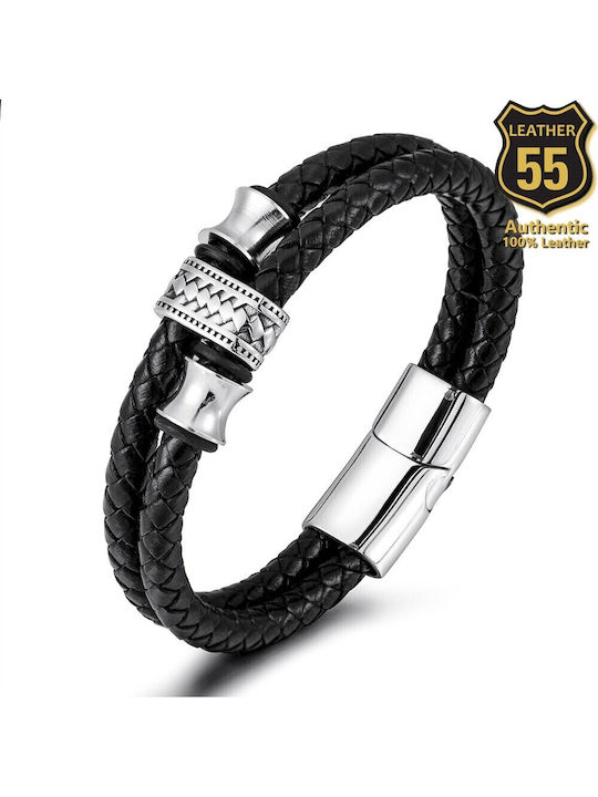 Leather 55 Ανδρικό Βραχιόλι από Δέρμα