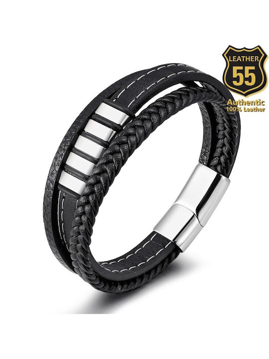 Leather 55 Ανδρικό Βραχιόλι από Δέρμα