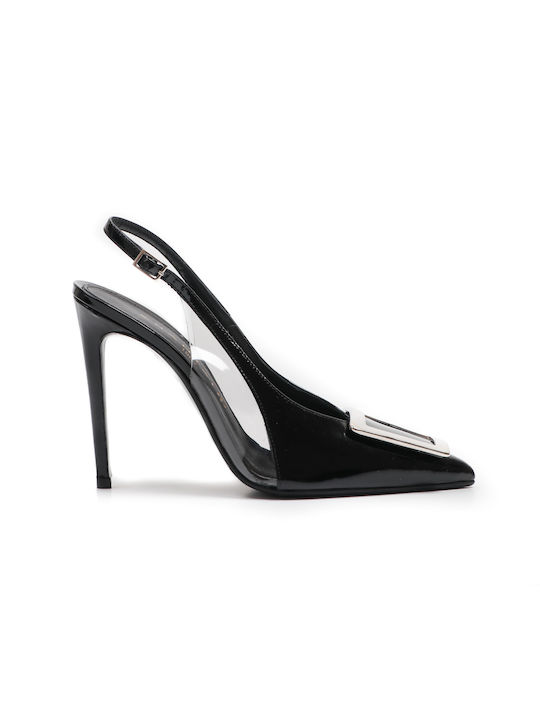 Chantal 1962 Patent Leather Pointed Toe Black High Heels