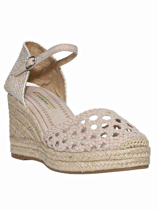 Corina Women's Fabric Platform Espadrilles Beige